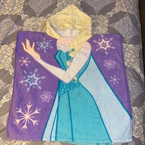Disney Princess Elsa Hooded Poncho bath towel or beach pool towel One size